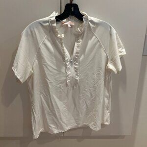 White Jude Connally Zip Up Blouse